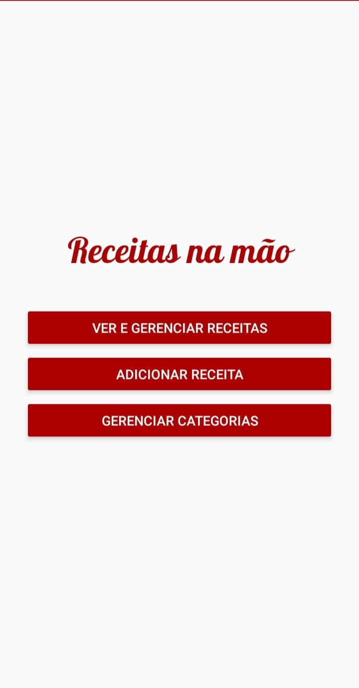 Receitas na mão